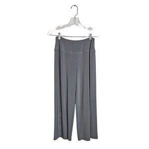 Sympli glow wide leg crop pants gray with button accents size 10
